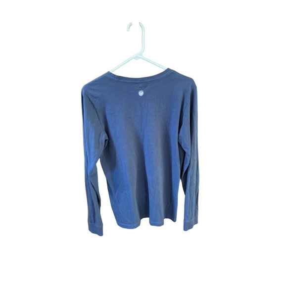 Life is Good Womens Size M Blue Long Sleeve TShirt Tee Shirt Top Gam On Dog Foot - Picture 3 of 3